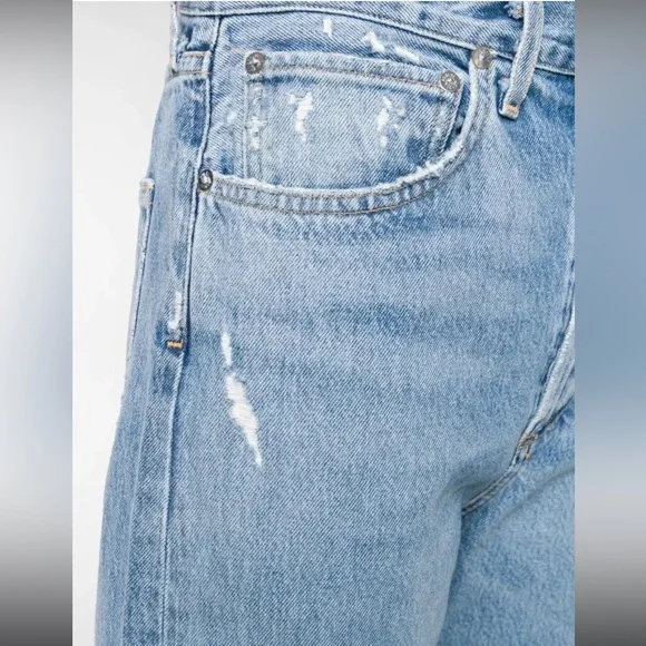 AGOLDE Distressed Mom Jeans Blue Size 26 - Picture 4 of 6